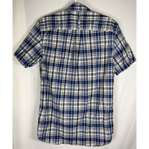 The North Face Shirt Mens Small Blue White Plaid Button Up Short Sleeve Casual - Picture 2 of 9